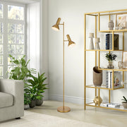 Hyvik 2 Light Brass Floor Lamp