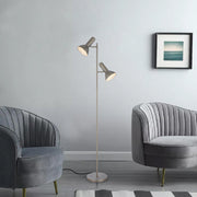 Hyvik 2 Light Nickel Floor Lamp