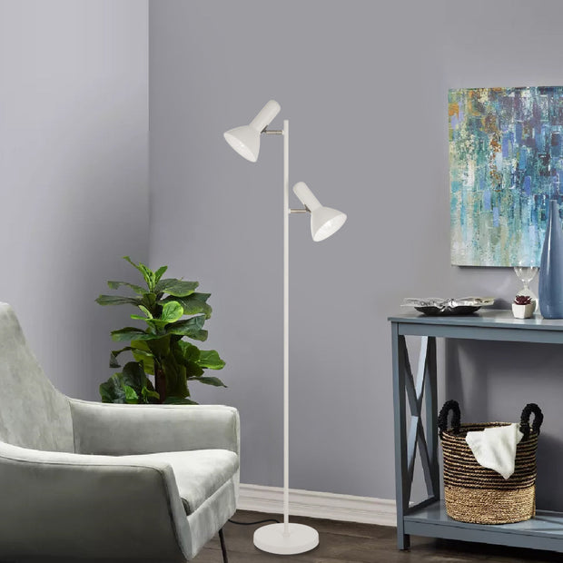 Hyvik 2 Light White Floor Lamp