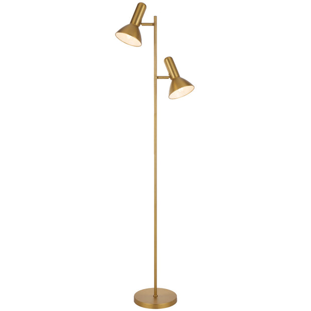 Hyvik 2 Light Brass Floor Lamp