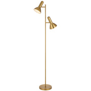 Hyvik 2 Light Brass Floor Lamp