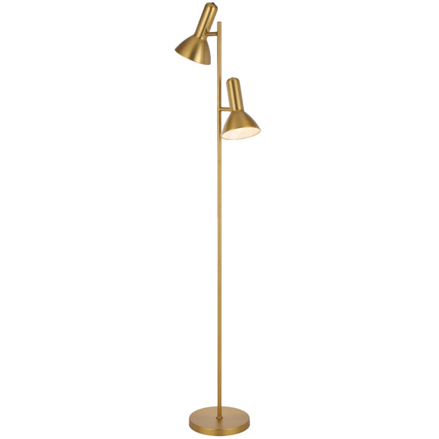 Hyvik 2 Light Brass Floor Lamp