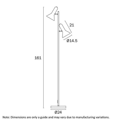 Hyvik 2 Light Nickel Floor Lamp