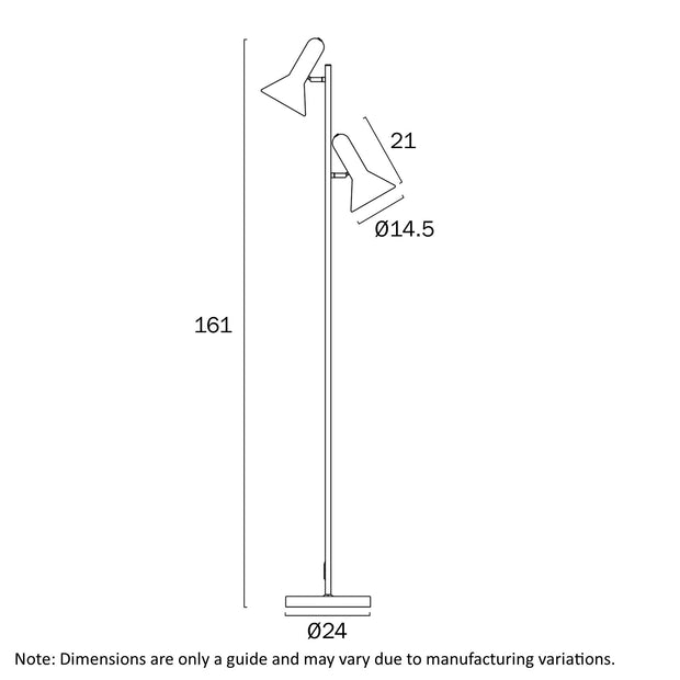 Hyvik 2 Light Nickel Floor Lamp