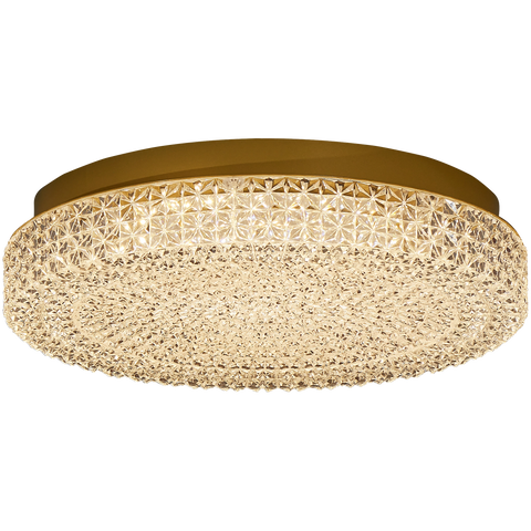 Ibis 31w CCT LED 380mm Crystalline Round Close to Ceiling Light Gold