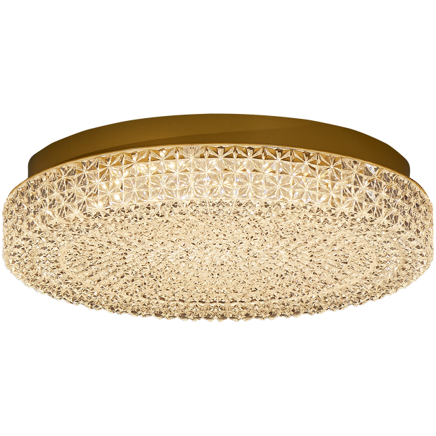 Ibis 31w CCT LED 380mm Crystalline Round Close to Ceiling Light Gold