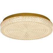 Ibis 48w CCT LED 480mm Crystalline Round Close to Ceiling Light Gold