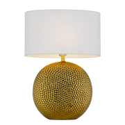 ICARIA Gold Ceramic with White Shade E27 Table Lamp