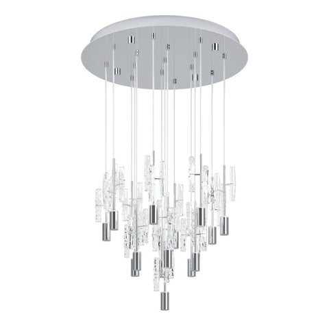 Orihuela 15 Light LED CCT Chrome and Glass Pendant