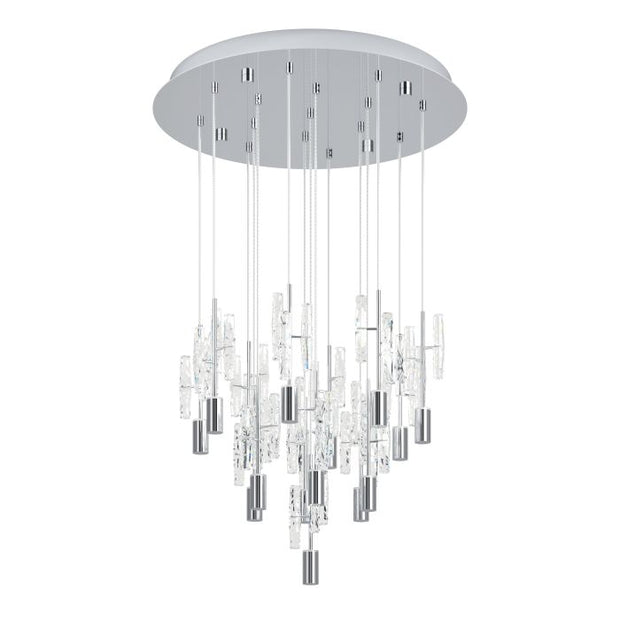 Orihuela 15 Light LED CCT Chrome and Glass Pendant