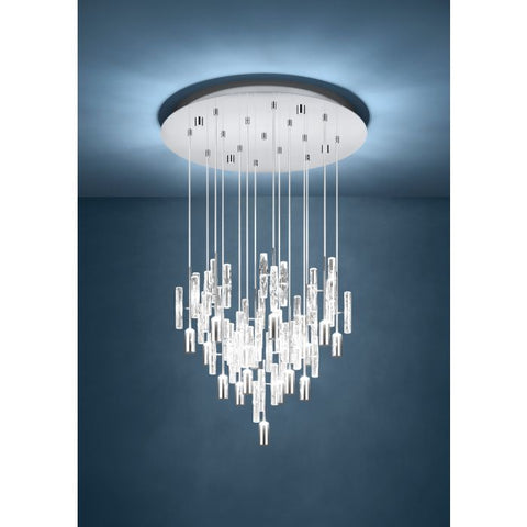 Orihuela 15 Light LED CCT Chrome and Glass Pendant