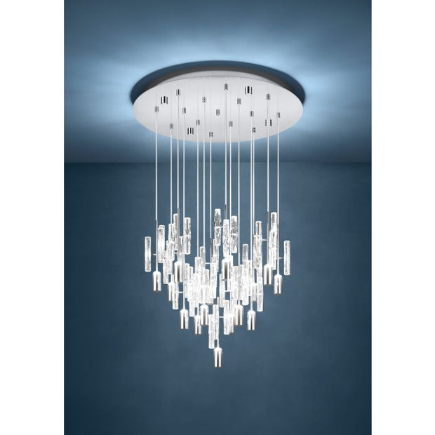 Orihuela 15 Light LED CCT Chrome and Glass Pendant