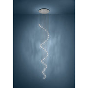 Comareira 40 Light LED CCT Gunmetal Black and Clear Glass Spiral Pendant