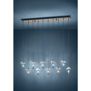 Comareira 10 Light LED CCT Gunmetal Black and Clear Glass Bar Pendant