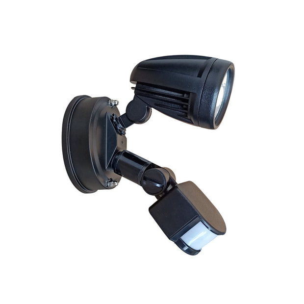 ILLUME 10w LED IP44 Black Single with Sensor Spotlight