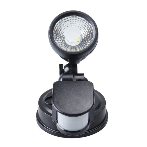 ILLUME 10w LED IP44 Black Single with Sensor Spotlight