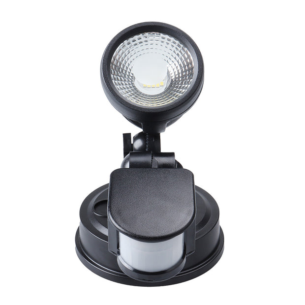 ILLUME 10w LED IP44 Black Single with Sensor Spotlight