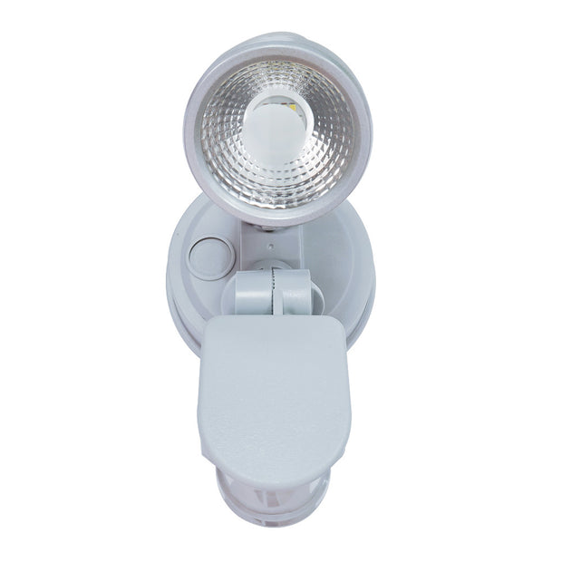 ILLUME 10w LED IP44 Silver Single with sensor Spotlight