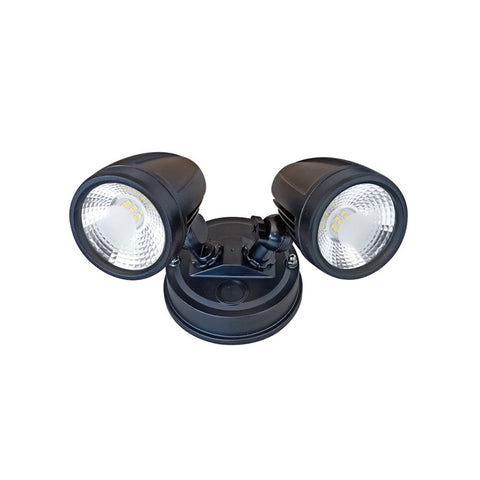 ILLUME 20w LED IP44 Black Twin Spotlight