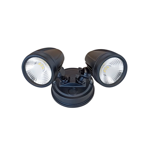 ILLUME 20w LED IP44 Black Twin Spotlight