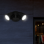 ILLUME 20w LED IP44 Black Twin Spotlight