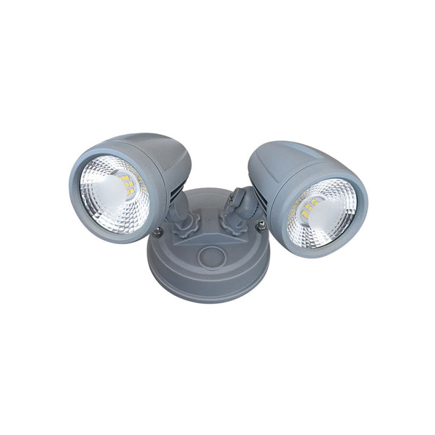 ILLUME 20w LED IP44 Silver Twin Spotlight