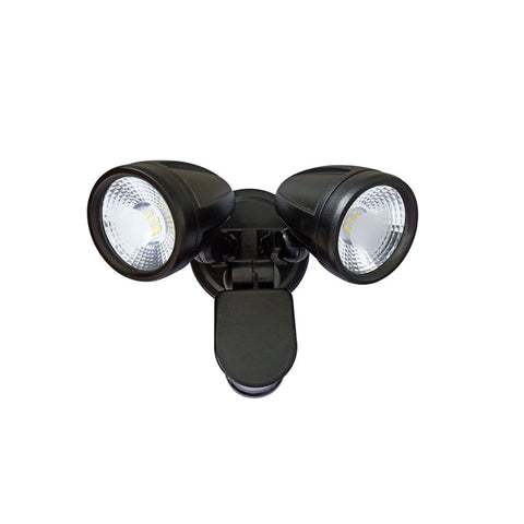 ILLUME 20w LED IP44 Black Twin with Sensor Spotlight