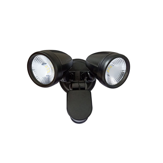 ILLUME 20w LED IP44 Black Twin with Sensor Spotlight