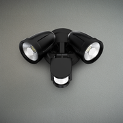 ILLUME 20w LED IP44 Black Twin with Sensor Spotlight