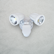 ILLUME 20w LED IP44 White Twin with Sensor Spotlight