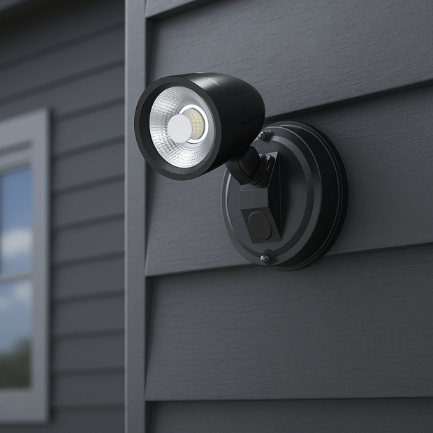 ILLUME 10w LED IP44 Black Single Spotlight