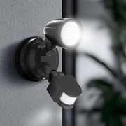 ILLUME 10w LED IP44 Black Single with Sensor Spotlight