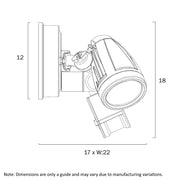 ILLUME 20w LED IP44 Black Twin with Sensor Spotlight