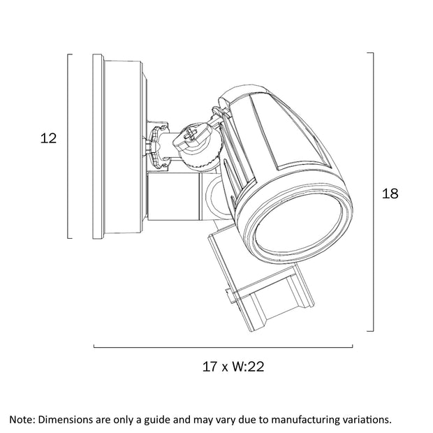 ILLUME 20w LED IP44 Black Twin with Sensor Spotlight