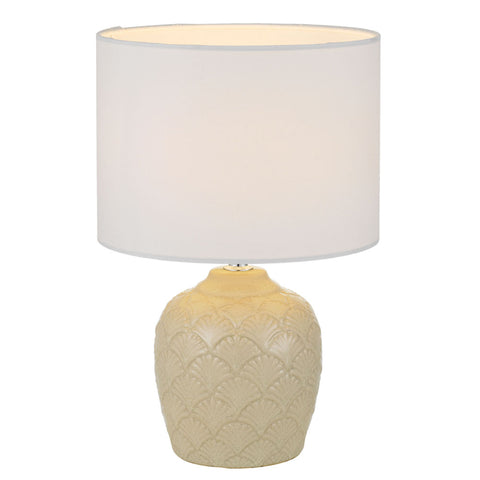 Indo Cream/White Ceramic Table Lamp E27