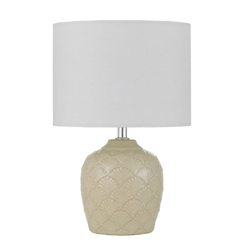 Indo Cream/White Ceramic Table Lamp E27