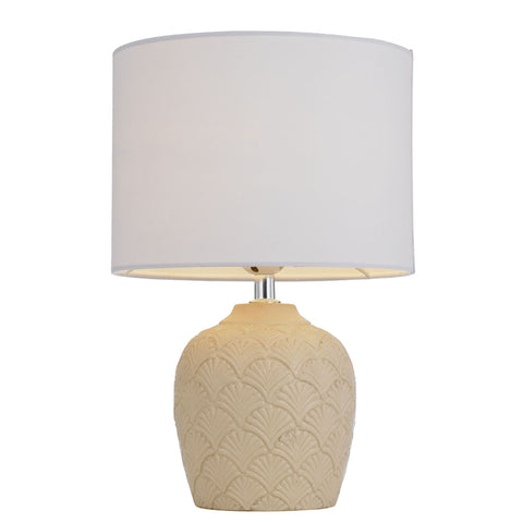 Indo Cream/White Ceramic Table Lamp E27