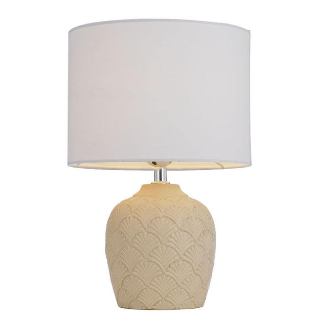 Indo Cream/White Ceramic Table Lamp E27