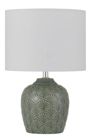 Indo Green/White Ceramic Table Lamp E27