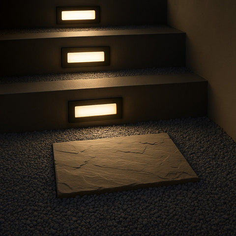 Ingar Opal Recessed Wall Stair Light 6w 3CCT Black IP65