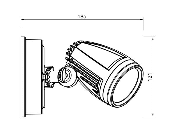 ILLUME 10w LED IP44 Black Single Spotlight