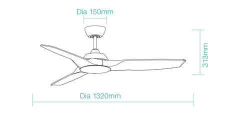 Impact DC 52 Smart Ceiling Fan Black