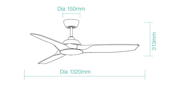 Impact DC 52 Smart Ceiling Fan White