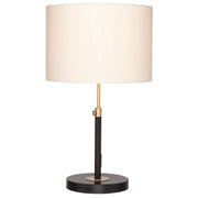 Iris Table Lamp Blk and Brass w Cream Shade