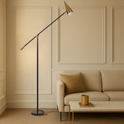 Jibara Floor Lamp Black with Brass