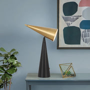 Jibara Table Lamp Black with Brass