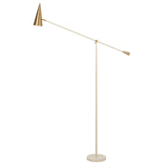 Jibara Floor Lamp Beige with Brass