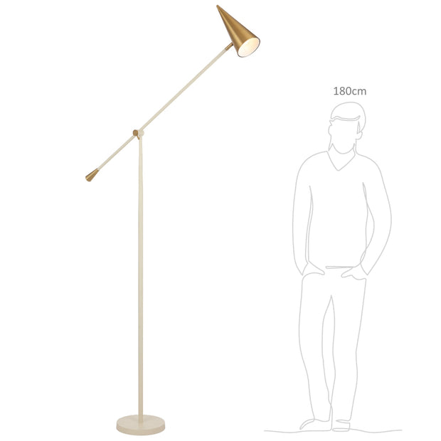 Jibara Floor Lamp Beige with Brass