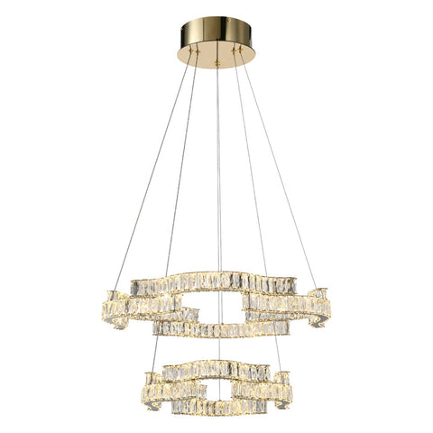 Jura 100w CCT Dim LED 2 Tier Pendant Gold with Remote