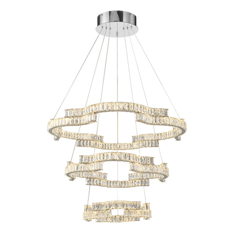 Jura 180w CCT Dim LED 3 Tier Pendant Chrome with Remote